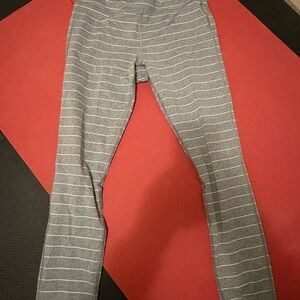 Athleta Gray Striped Leggings